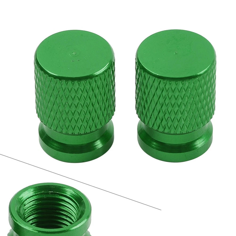 Set of 4 Tire Valve Caps for Car Motor Rim Vent (Universal) - Green