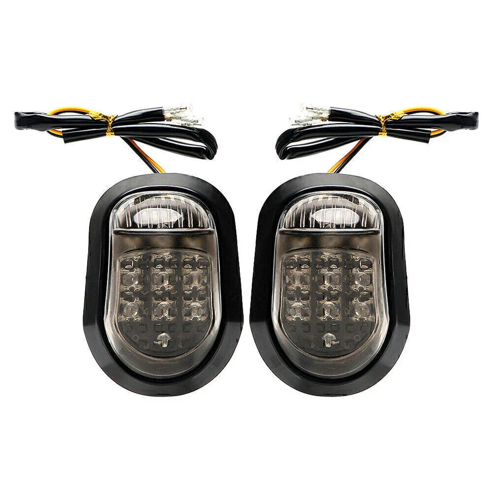 Amber LED Flush Mount Turn Signal Lights for Universal Motorcycle