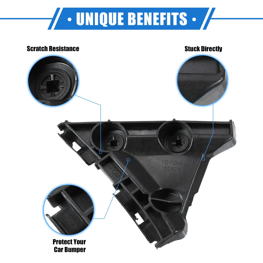 2X Bumper Mounting Support Bracket for Toyota Camry (2007–2011) Black