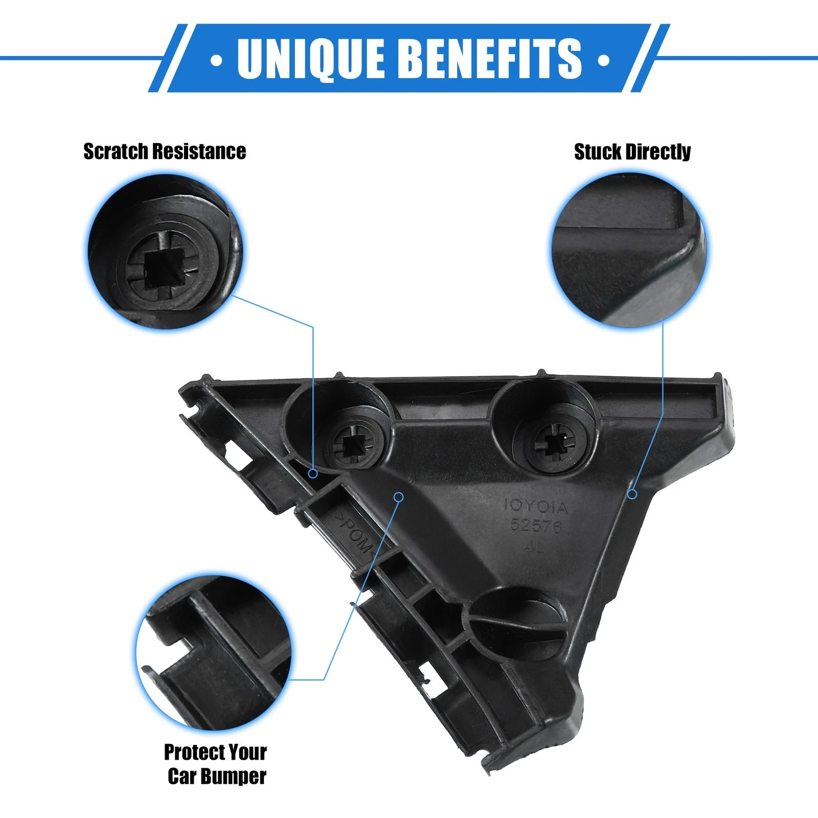2X Bumper Mounting Support Bracket for Toyota Camry (2007–2011) Black