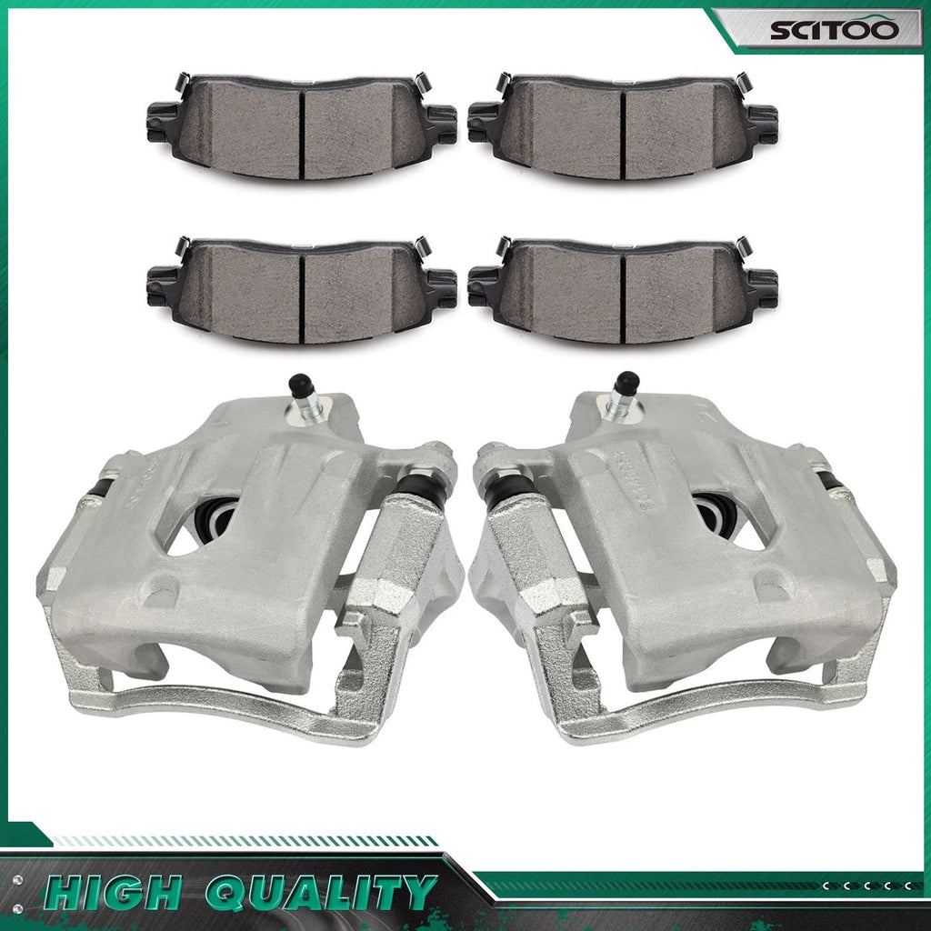 Rear Brake Calipers w/ Ceramic Pads for Chevy Trailblazer GMC Envoy (2002–2009)