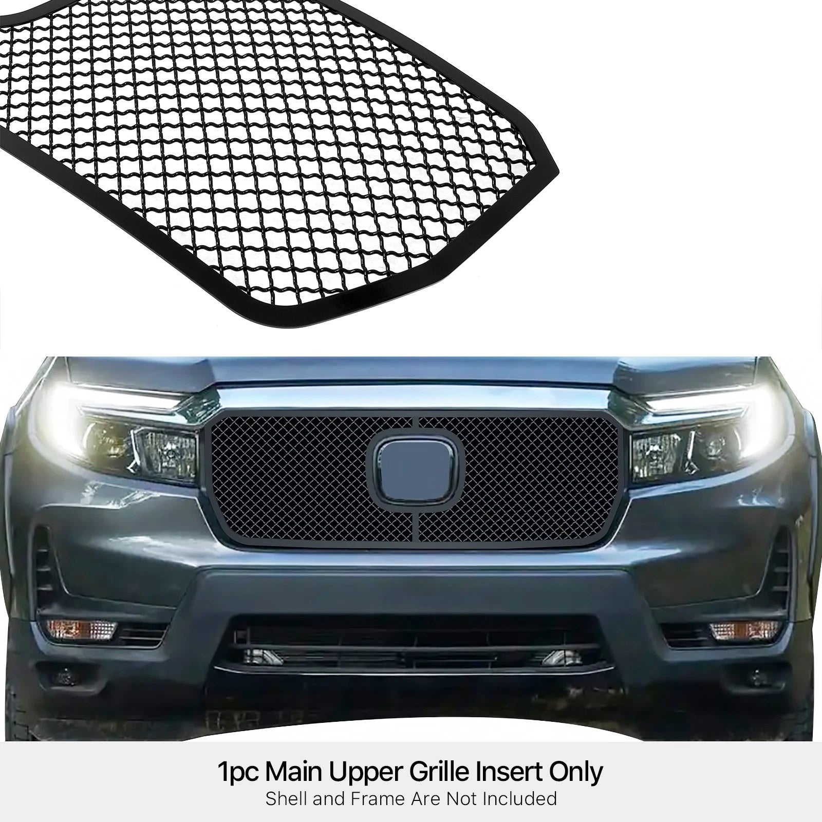 Stainless Steel Black Mesh Grille Insert for Honda Ridgeline (2021-2023)