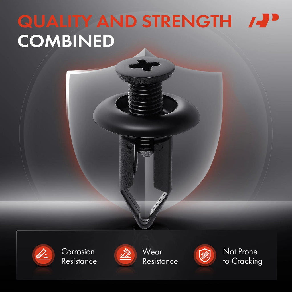 50x 9mm Front Bumper Screw-Type Clips for Nissan
