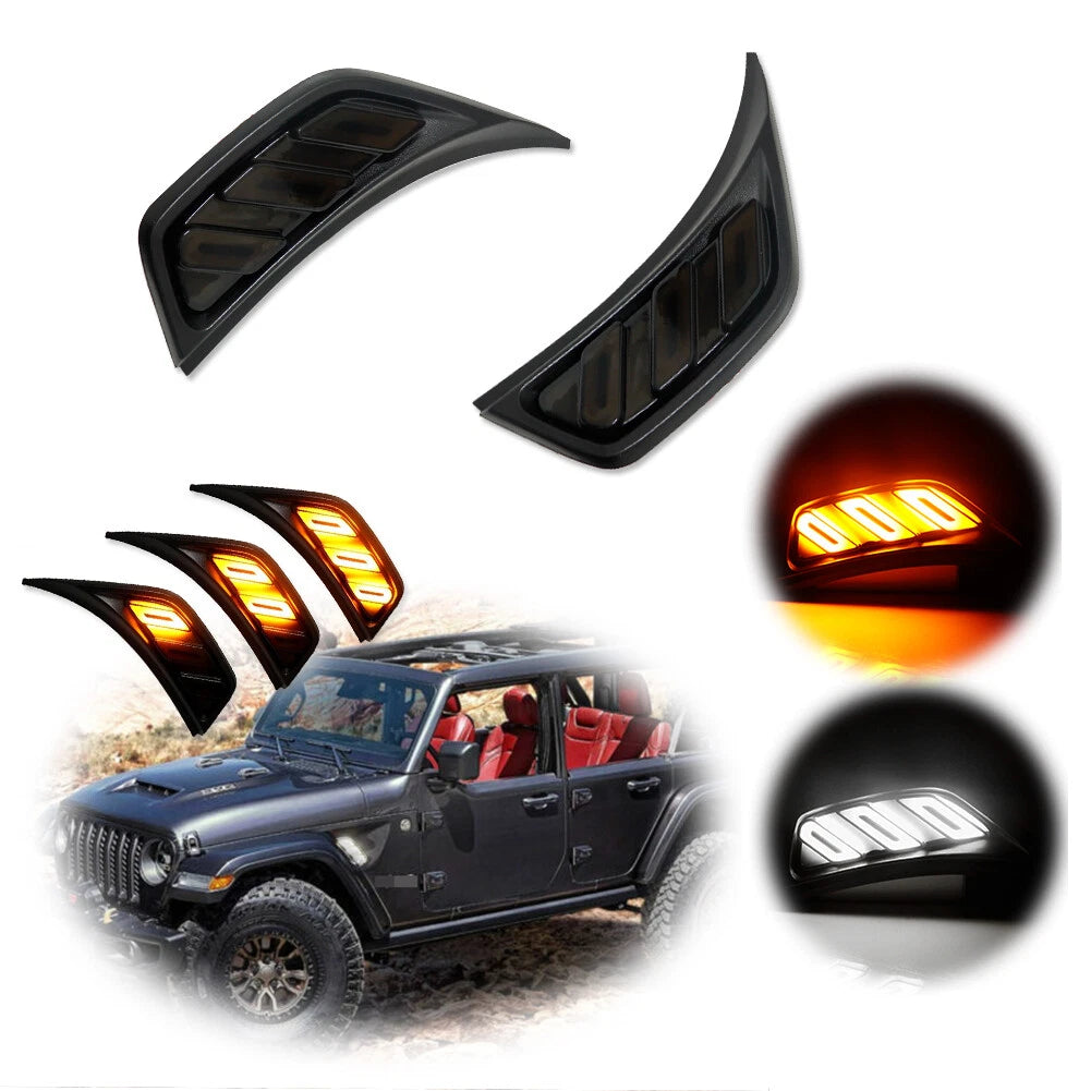 LED Fender Side Marker Turn Signal Lights for Jeep Wrangler JL (2018–2024)