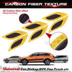 Yellow Carbon Fiber Pattern 3D PVC Night Reflect Vent Edge for Cars (2018-2024)