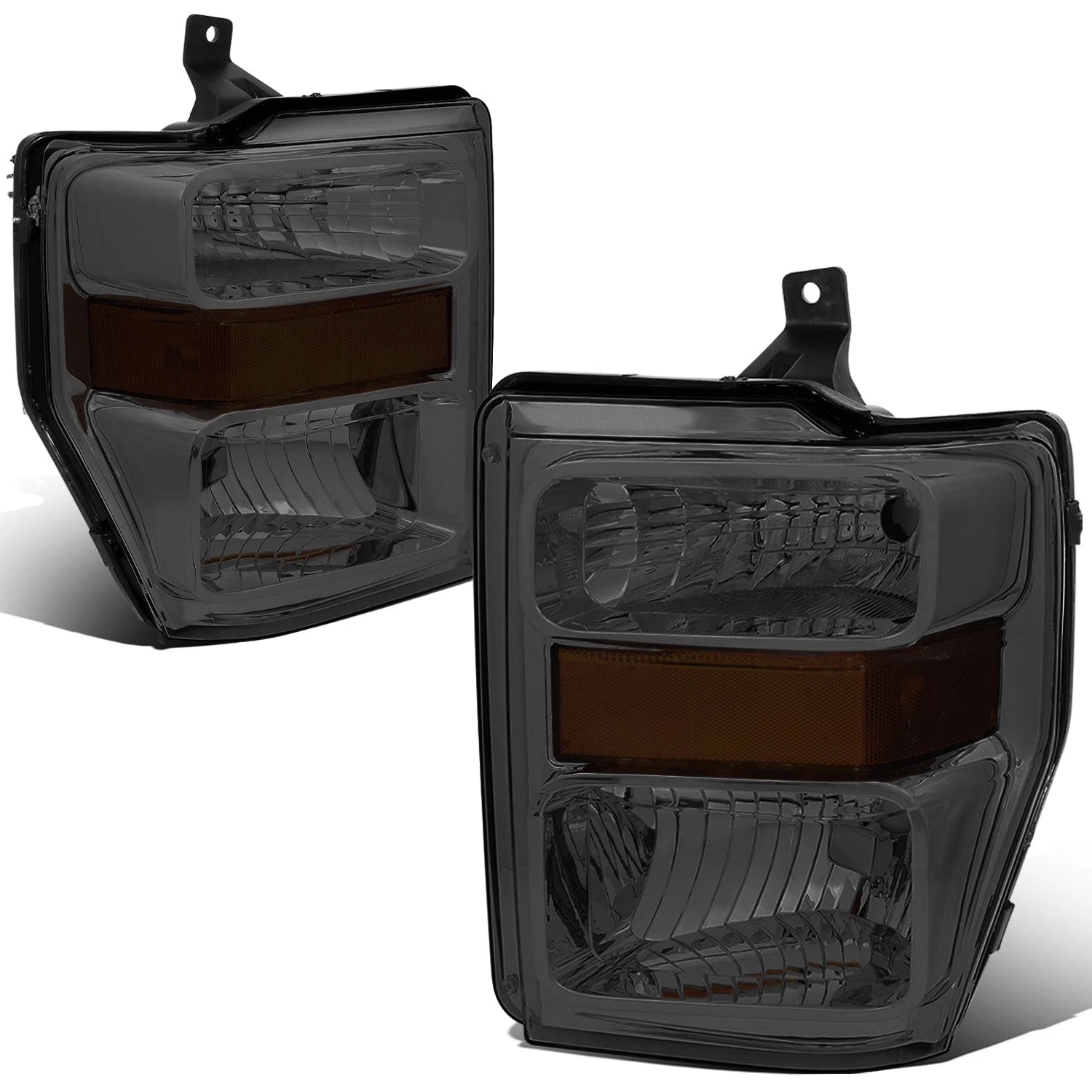 Smoked Amber Headlight + Turn Signal Lamp + Chrome Fog Light for SuperDuty (2008–2010)