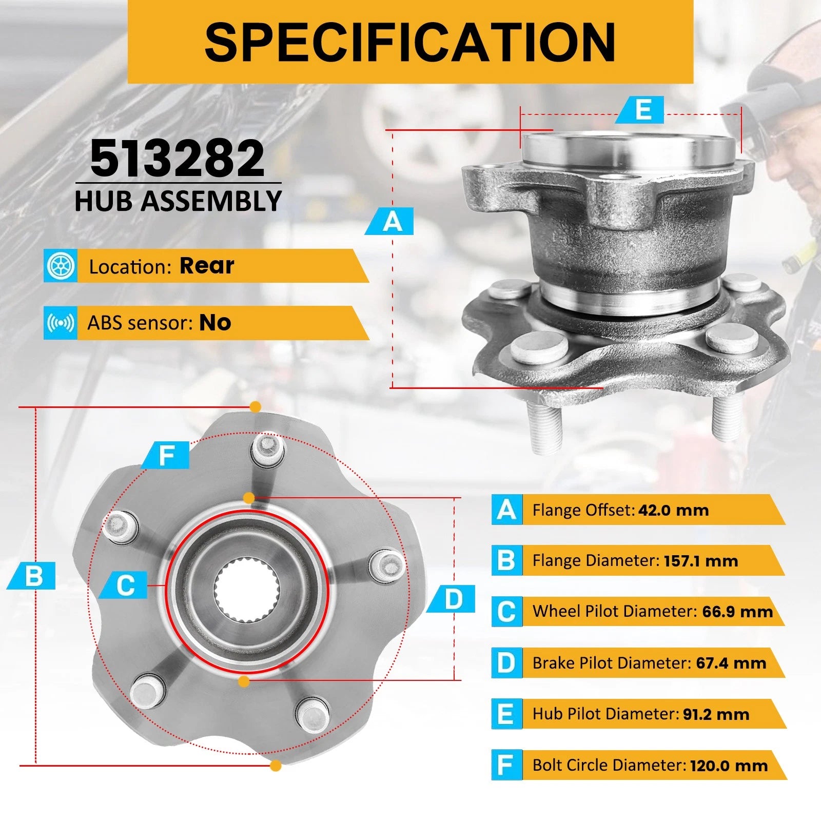 AWD Rear Wheel Hub and Bearings for Nissan Rogue Juke (2008–2020)