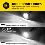 10 Pcs 3/4 Inch White Dual Function Marker Lights Strobe Steady Mode