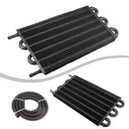 Universal Aluminum Remote Transmission Oil Cooler Kit 6 Rows
