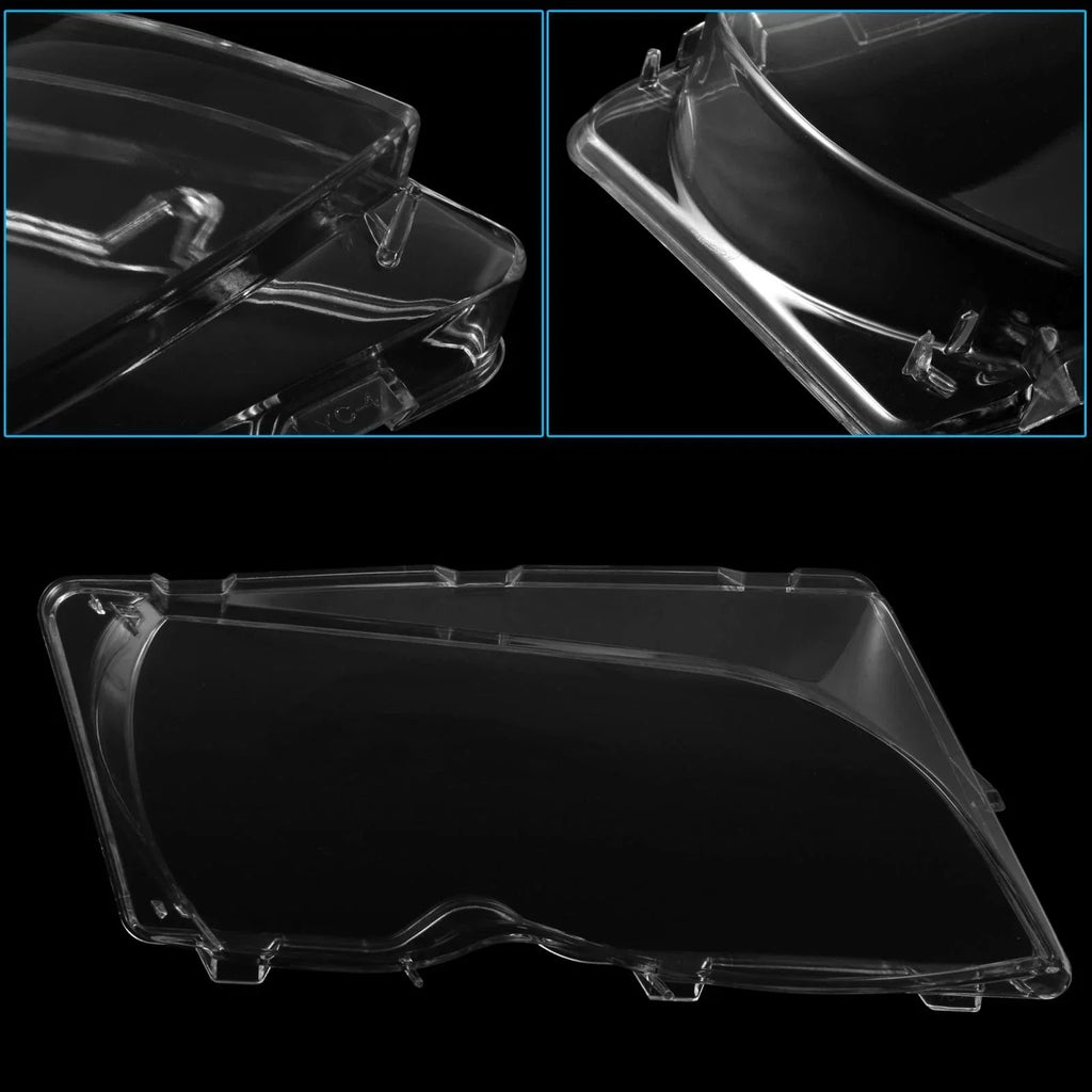 1 Pair Car Front Headlight Headlamp Lens Cover PC Shell for BMW E46 (1998 - 2006)