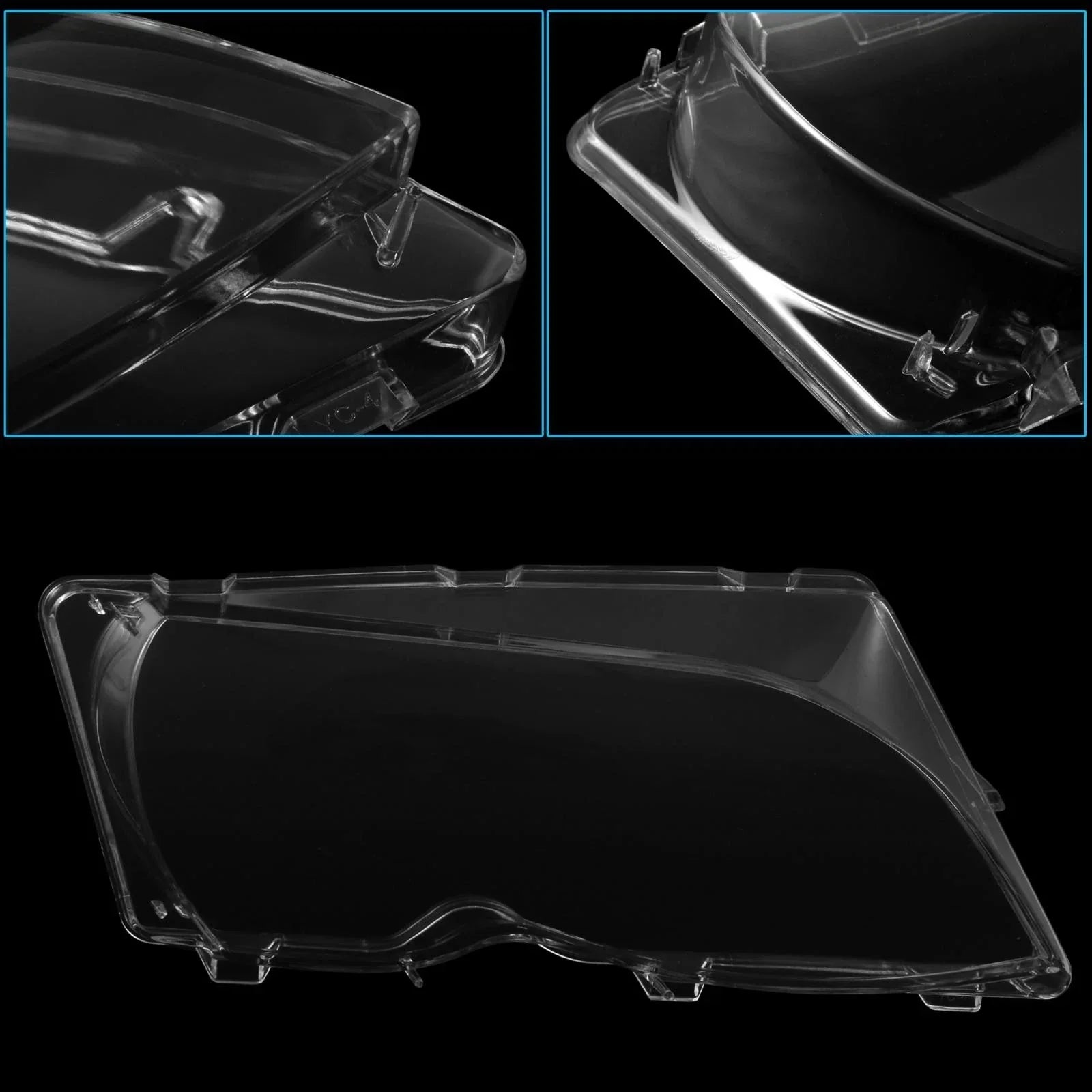 1 Pair Car Front Headlight Headlamp Lens Cover PC Shell for BMW E46 (1998 - 2006)