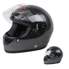 Carbon Fiber Flip Up Full Face Motorcycle Helmet for Universal Fit (S-XL)