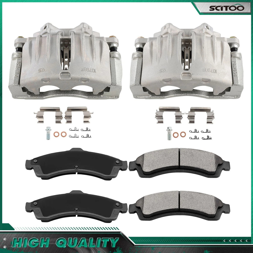 Front Brake Calipers and Ceramic Pads Kit for GMC Envoy (2002–2005)