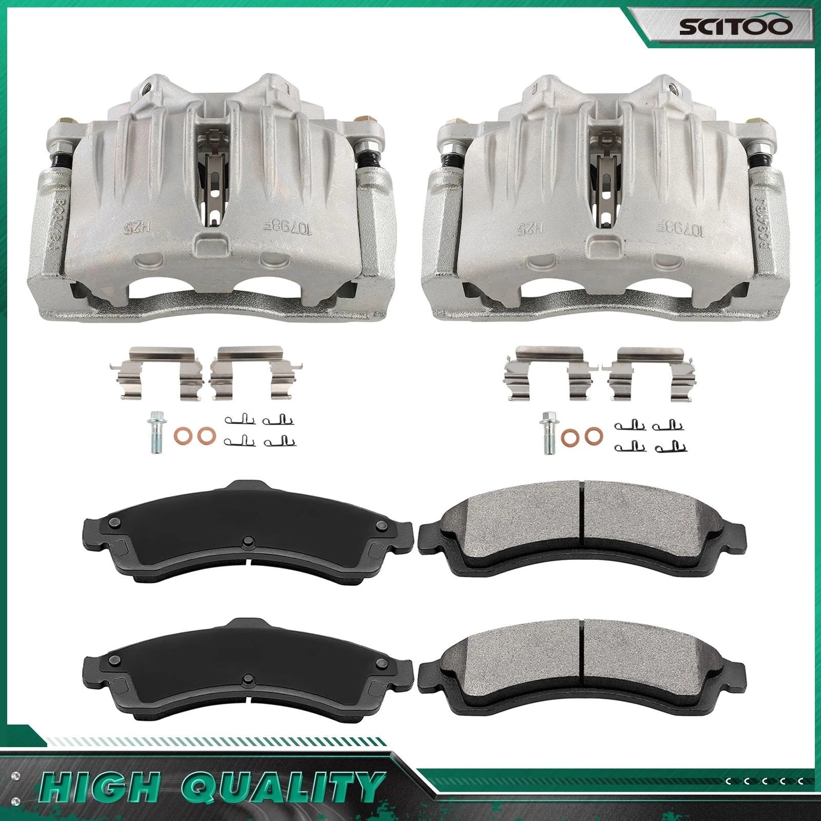 Front Brake Calipers and Ceramic Pads Kit for GMC Envoy (2002–2005)