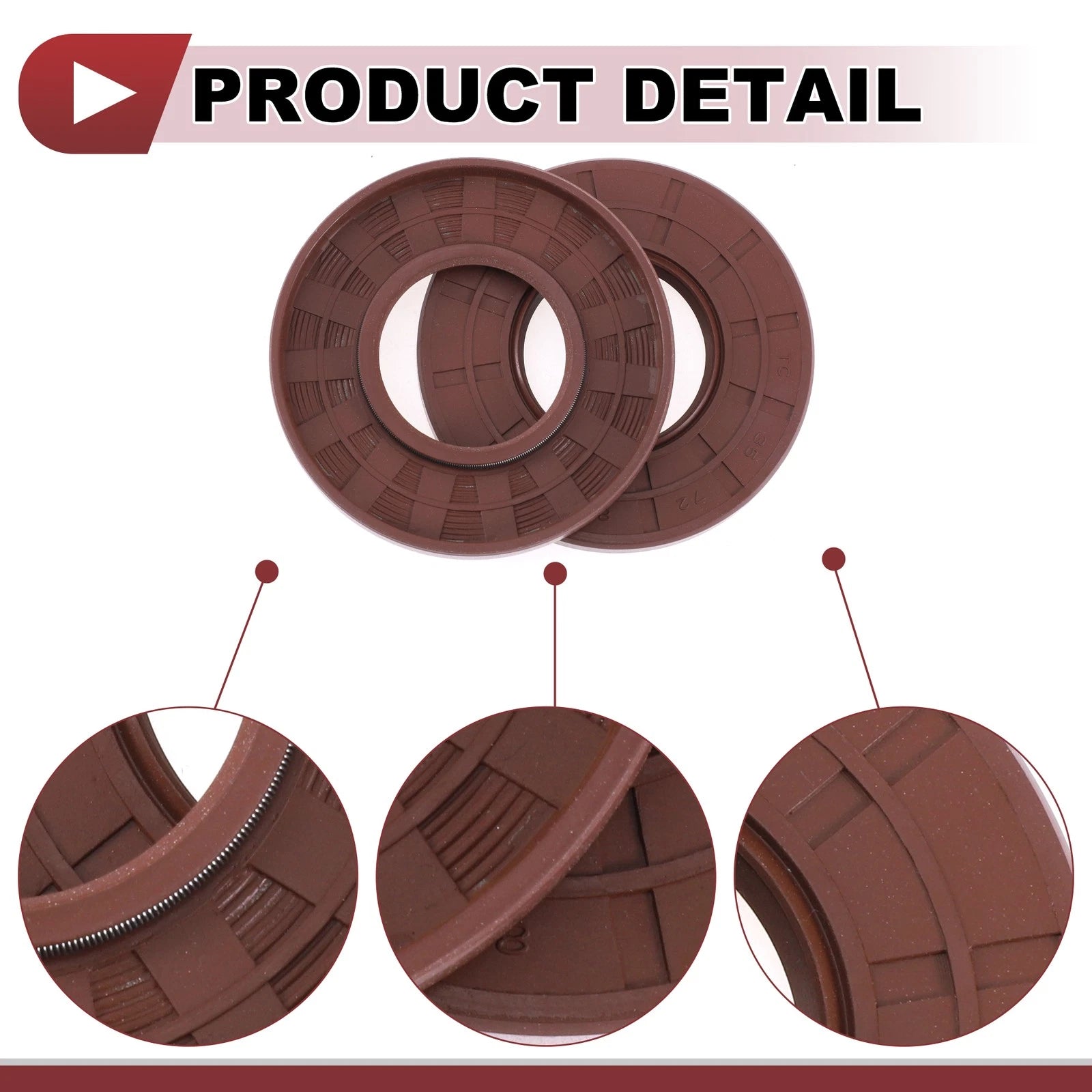 2X Oil Seal Rotary Shaft Seal for Various Models (35x72x8mm)
