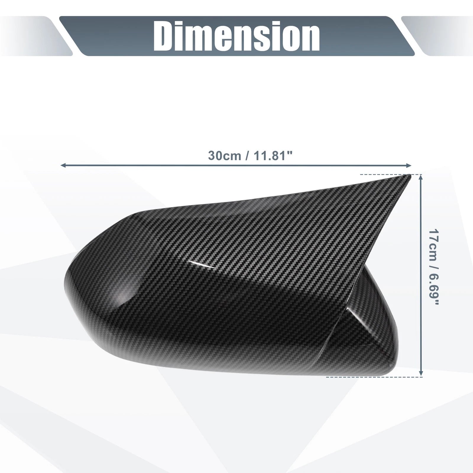 Pair Rearview Mirror Cover Overlay for Toyota Camry (2018–2020) Carbon Fiber