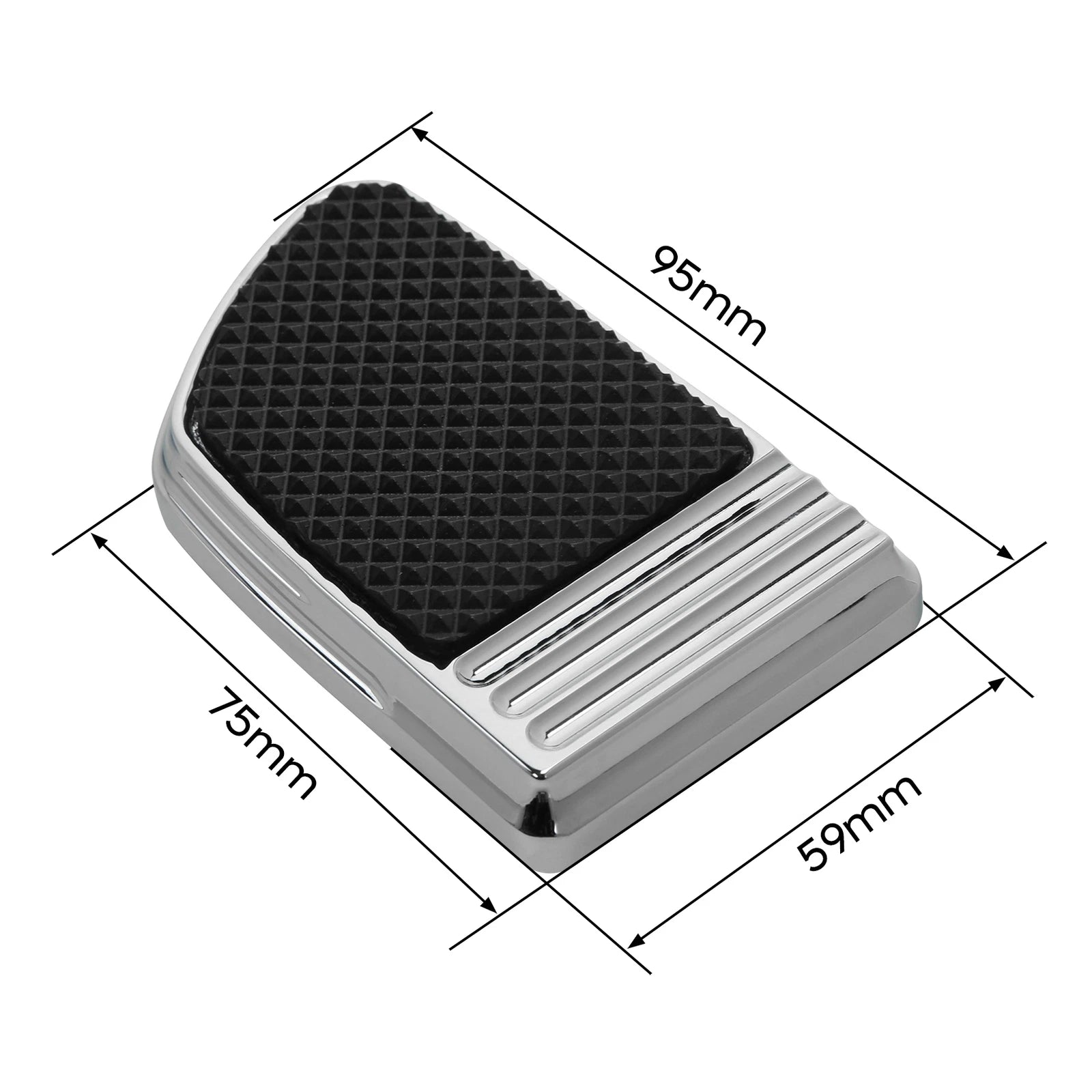 Chrome Brake Pedal Pad for Harley Dyna Low Rider Street Bob Wide Glide (1993–2017)