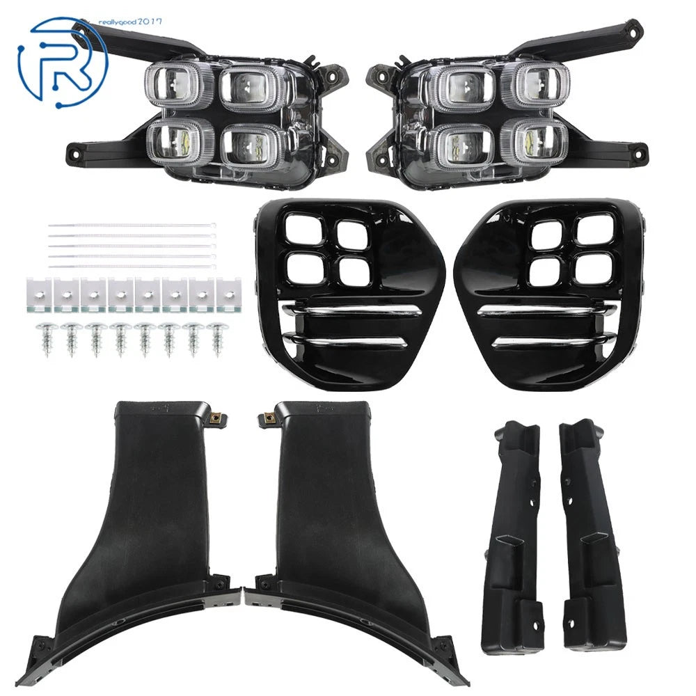 Set of 2 Front Bumper LED Fog Lights & Bezel Kits for Kia Sportage (2017–2018)