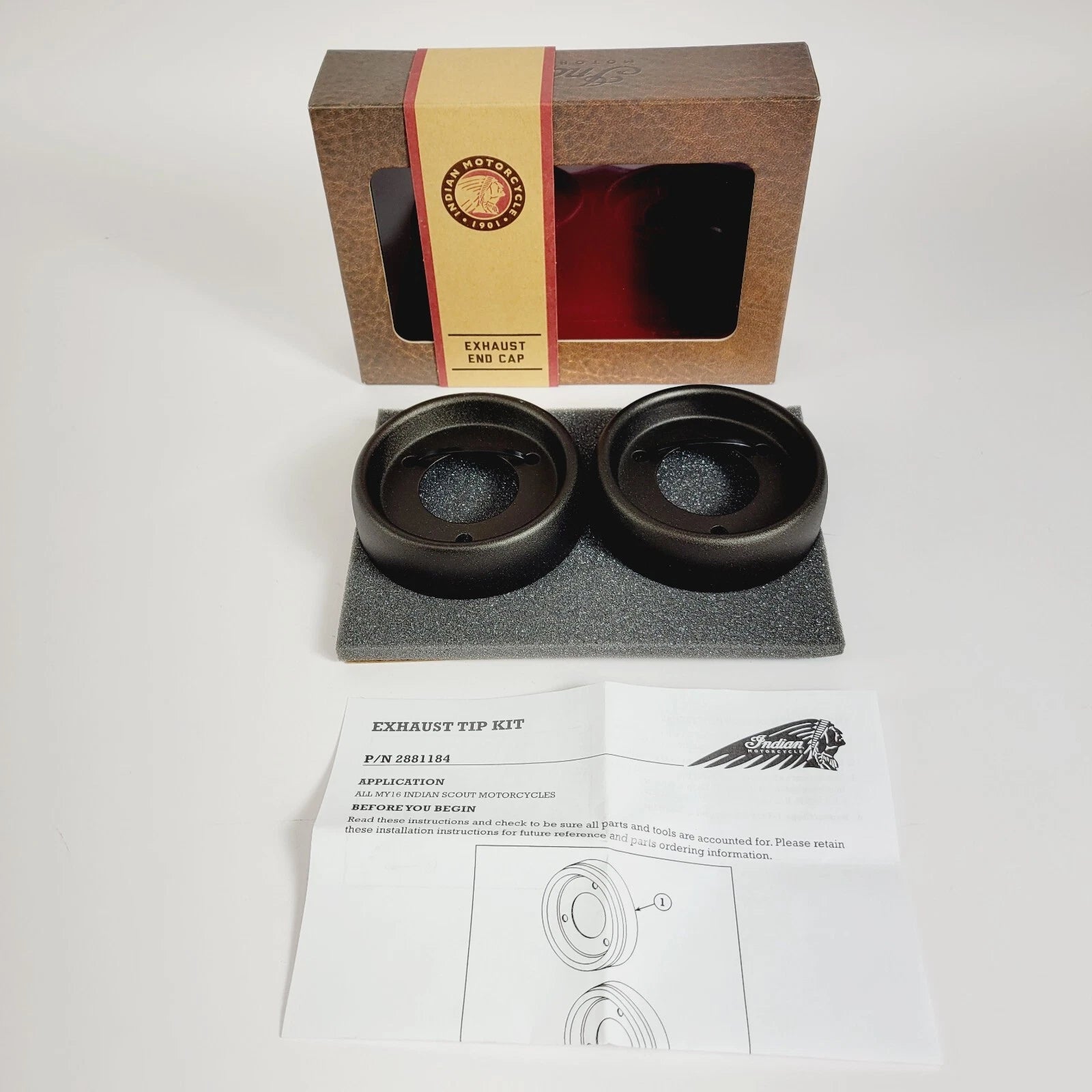 Set of 2 Exhaust End Caps for Indian Motorcycle Scout (2015–2022) Bronze 2881184-687