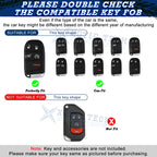 Silicone Remote Smart Key Fob Shell Cover for Jeep Chrysler Dodge (2014-2024)