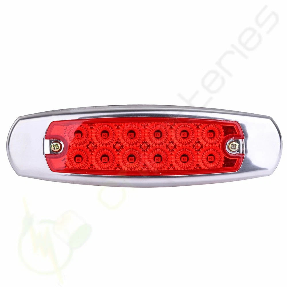 10pcs Red 12 LED Chrome Side Marker Clearance Light for Freightliner