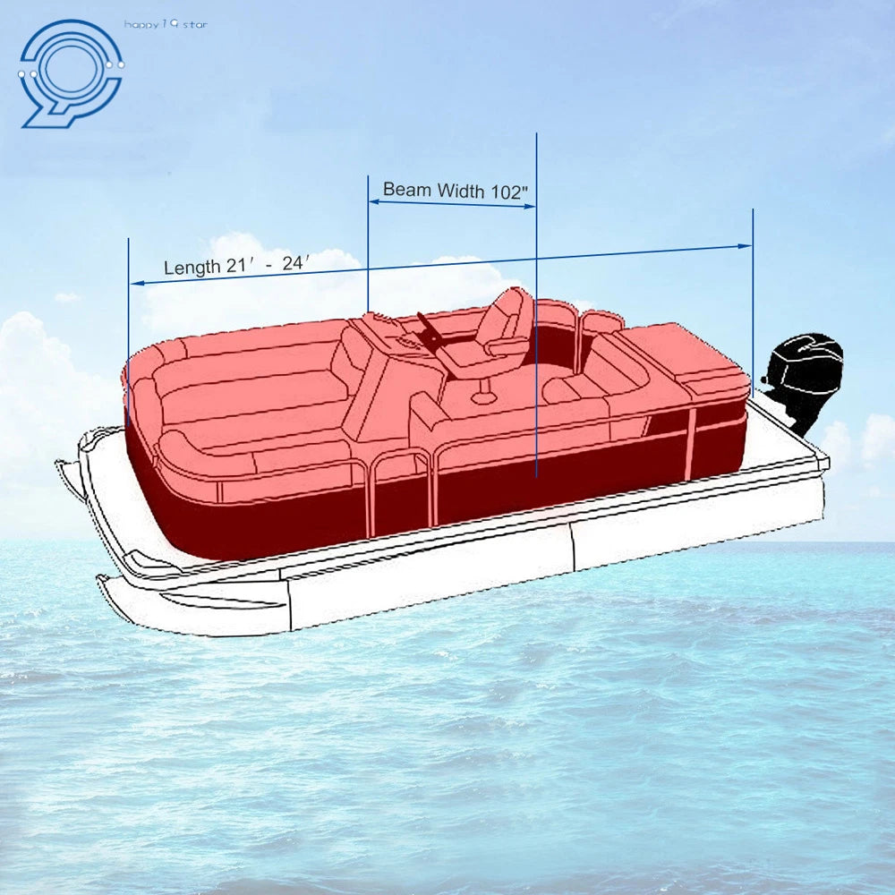 Pontoon Boat Cover for 17-20FT & 21-24FT (2017–2020) UV Waterproof Dust Resistant