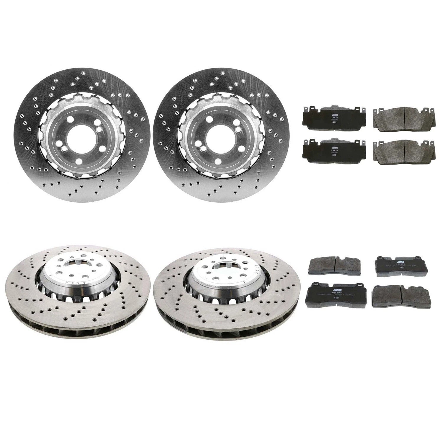 Front Rear Brake Kit Disc Rotors Genuine Pads for BMW F87 M2 Competition (2016–2021)