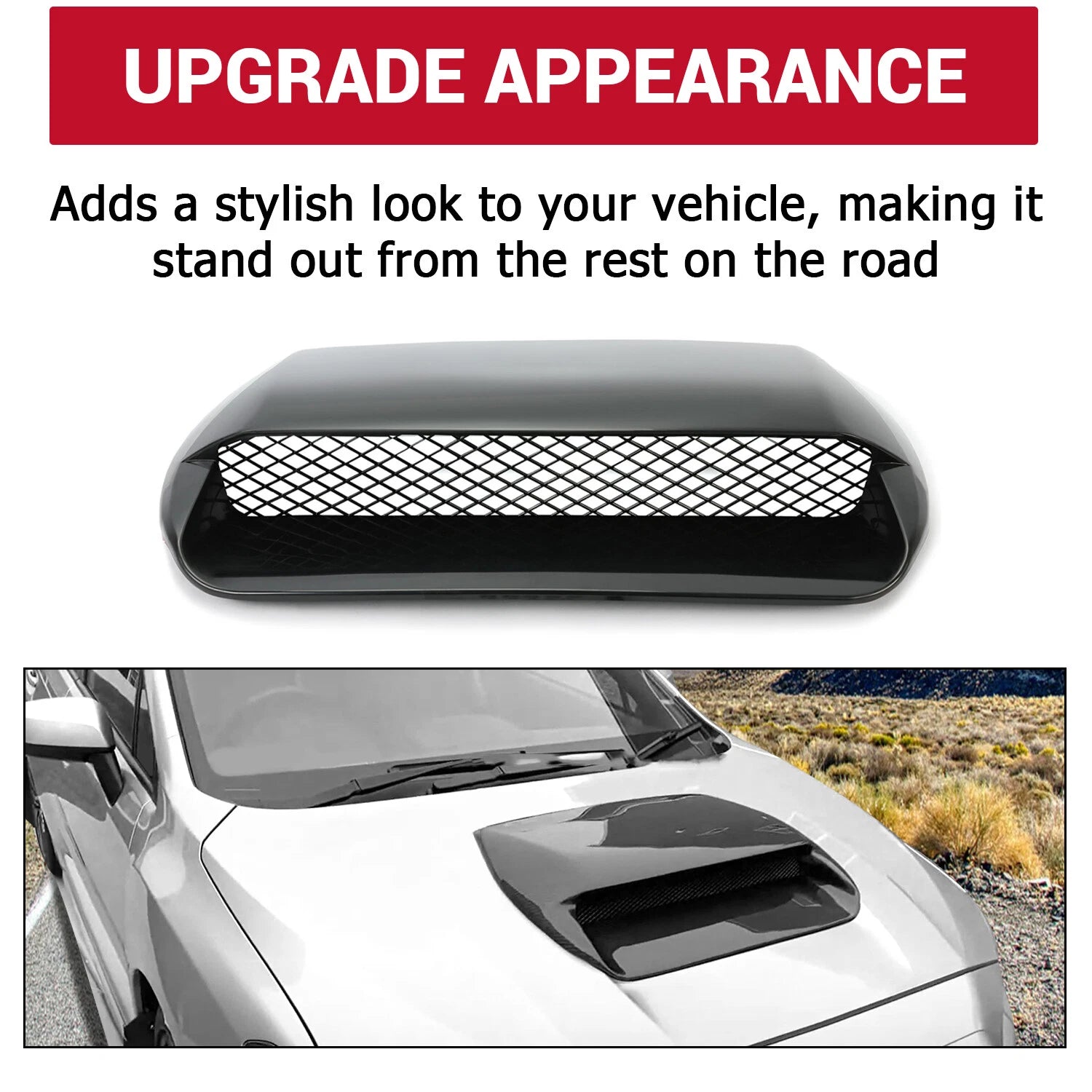 Hood Scoop Vent for Subaru WRX STI (2015–2021) Black Air Flow