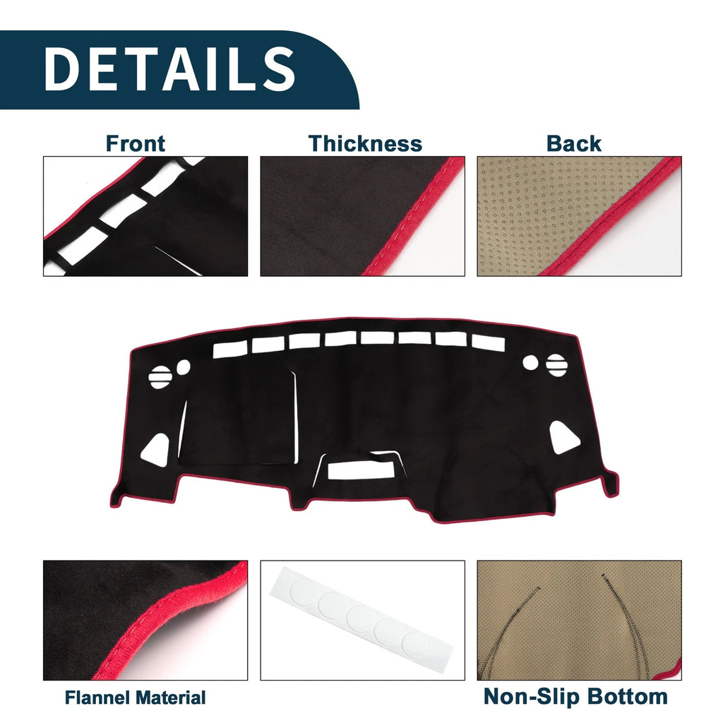 Dashboard Dash Cover Mat for Suzuki Solio MA15S (2001–2015) Black Red Set