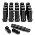 24x Black M14x1.5 Spline Lug Nuts + Key for Chevy Silverado 1500 (1999–2022)