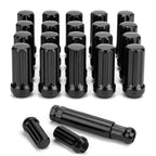 24x Black M14x1.5 Spline Lug Nuts + Key for Chevy Silverado 1500 (1999–2022)