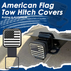 Universal 2" Silver Flag Tow Hitch Cover for 4-Way Flat Insert (2015-2025)