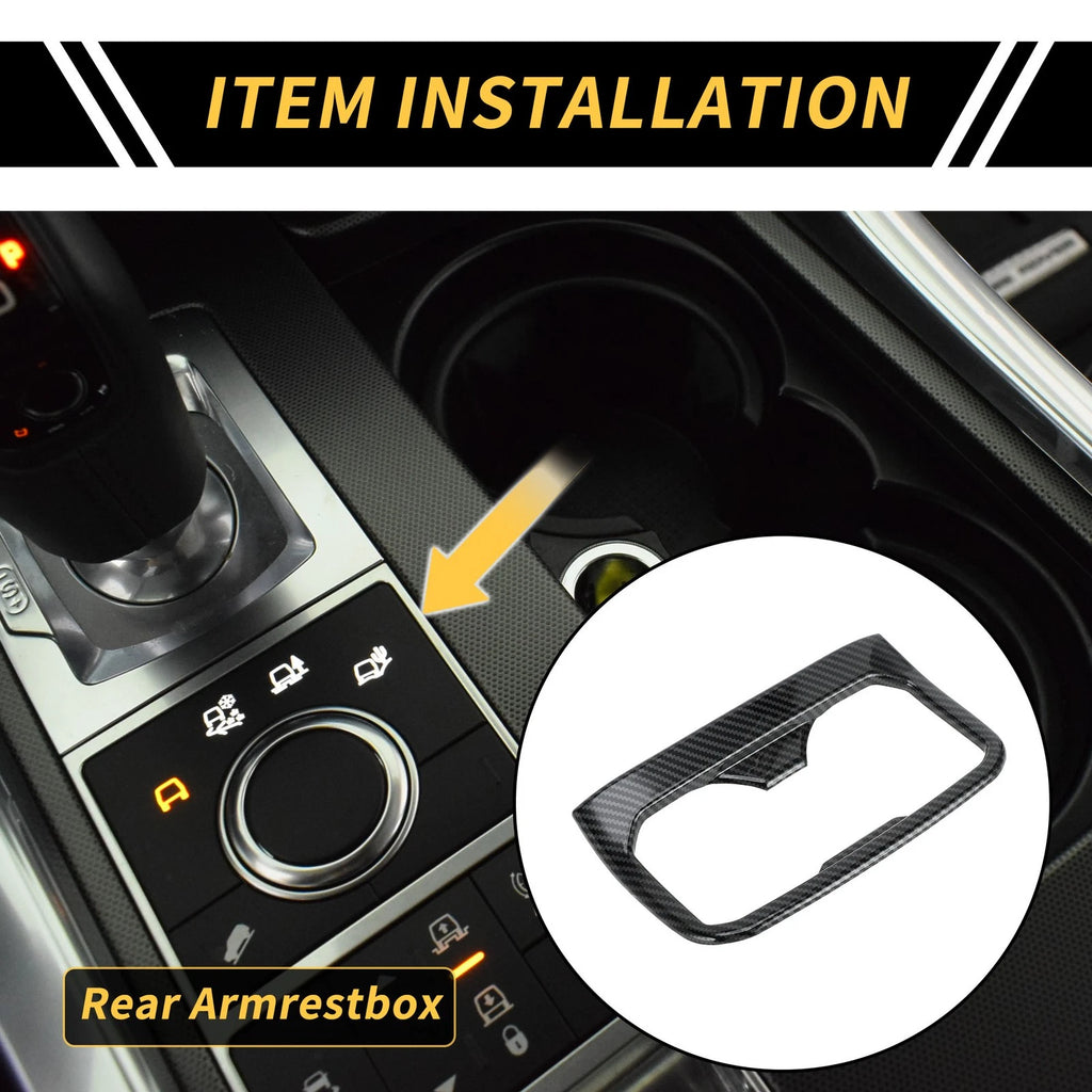 Carbon Fiber Pattern Armrest Box Rear Cup Holder Cover for Toyota Tacoma (2016–2023)