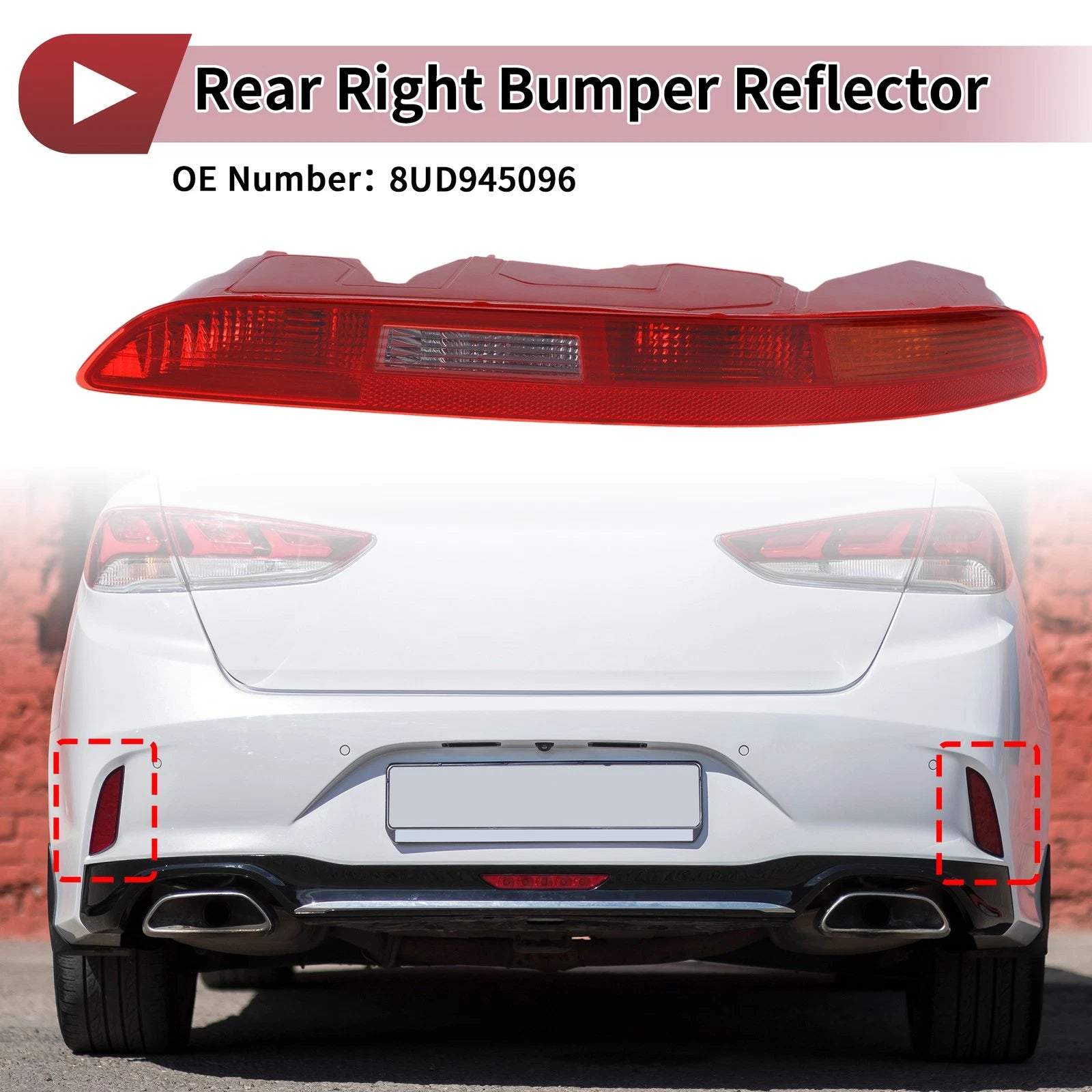 1 Pc Rear Right Bumper Reflector for Audi Q3 (2016–2018) No. 8UD945096