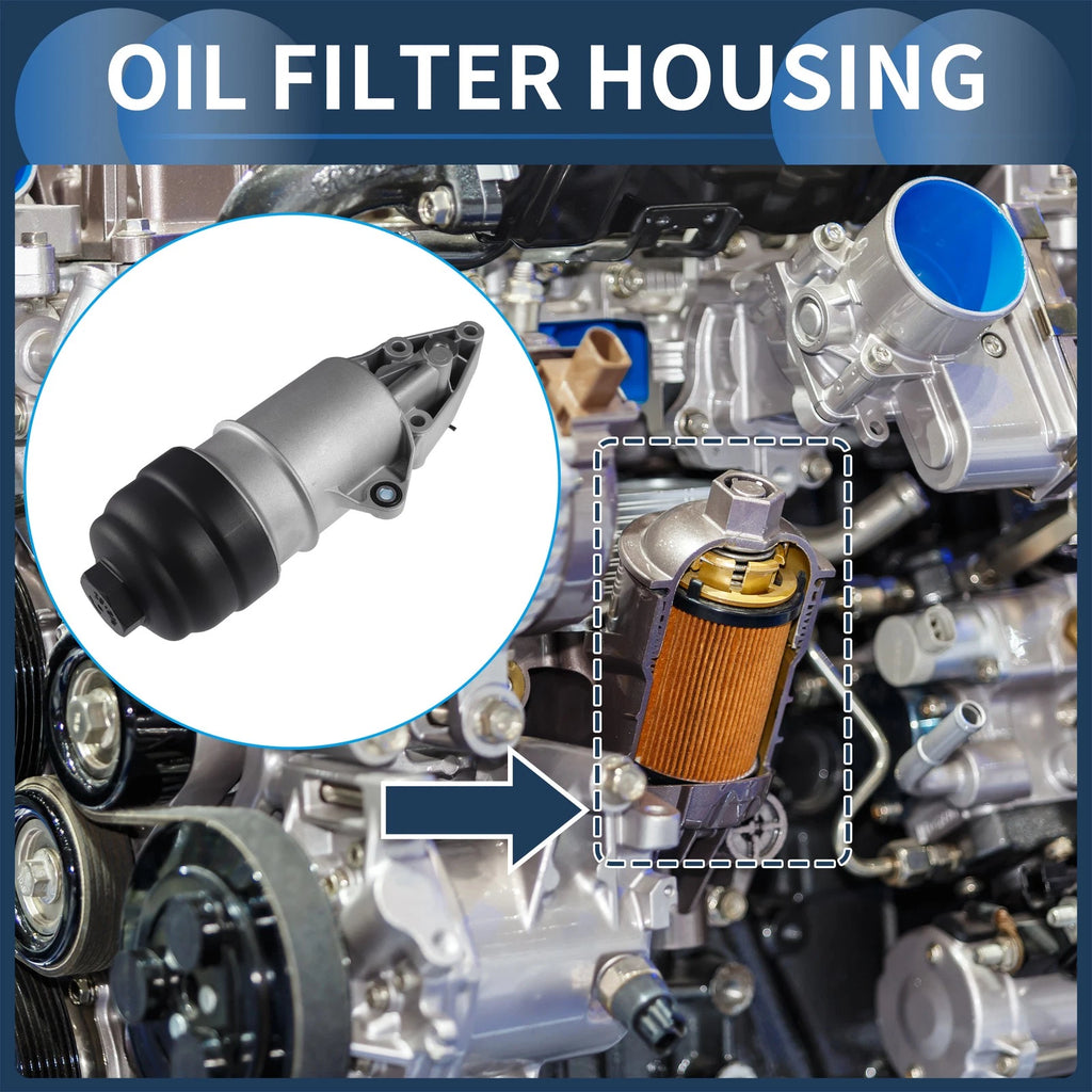 Engine Oil Filter Base Housing Assembly for Audi A4 A5 A6 Q5 Q7 S4 (2008–2020) No. 06E115405K