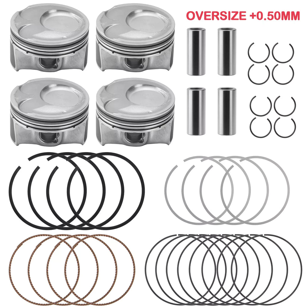 0.50MM Piston & Rings Kit for Hyundai Tucson, Kia Soul, Forte, Forte5 2.0L