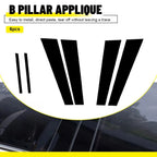 Set of 6 Door Window Trim Pillar Post Decal for Charger (2011–2021) Gloss Black