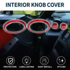 Set of 4 AC Vent Adjust Switch Knob Cover Rings for Subaru BRZ (2022–2024) Red