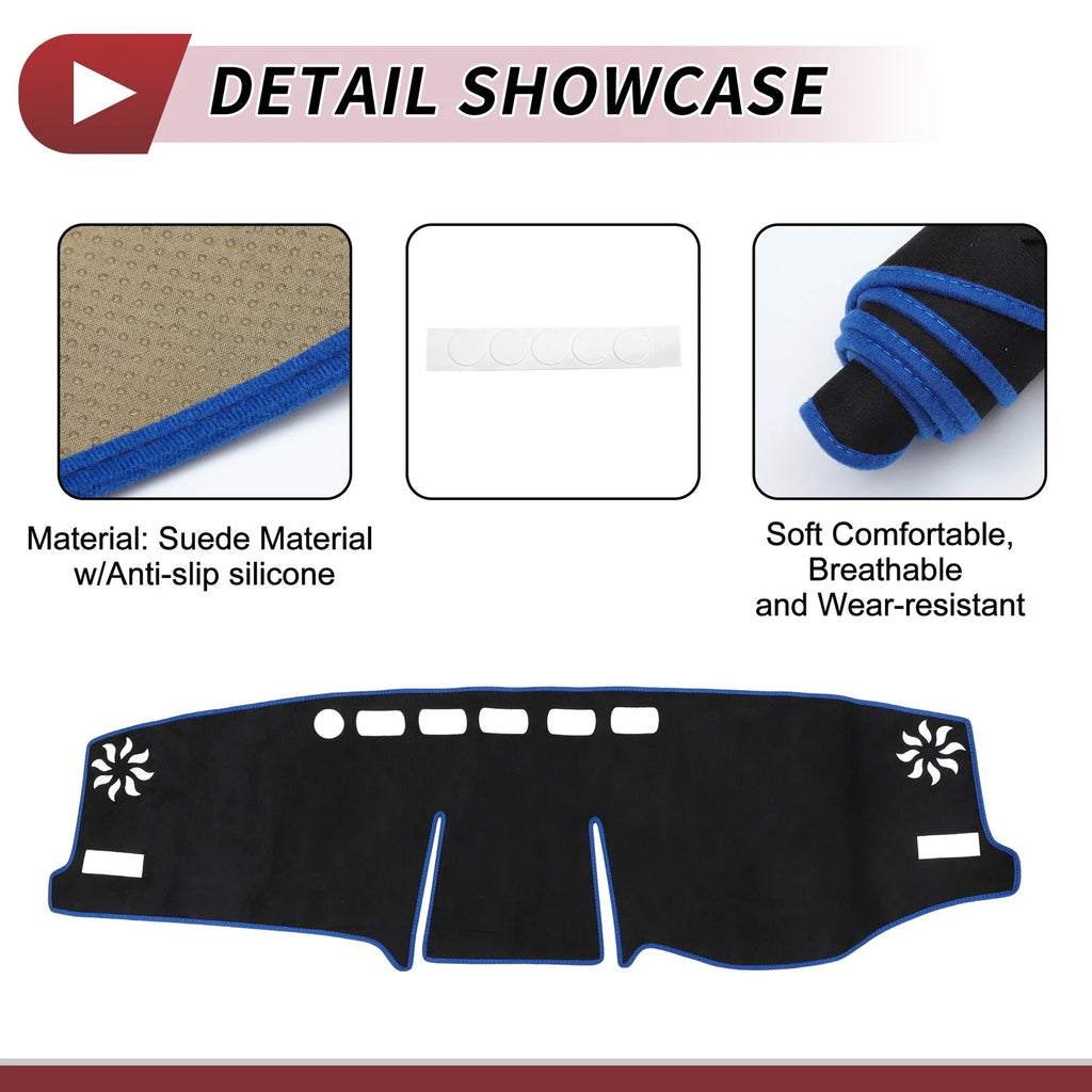 Dashboard Cover Mat for Toyota RAV4 (2019–2021) Sun Protector Black Blue