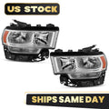 Set of 2 Halogen Headlights w/ Chrome Bezel for Ram 2500 3500 (2019–2024)