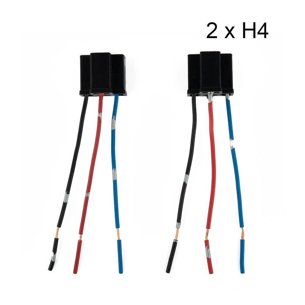 10 Grams Socket for H4 Headlight Replacement (2X 3 Pin Accessories)