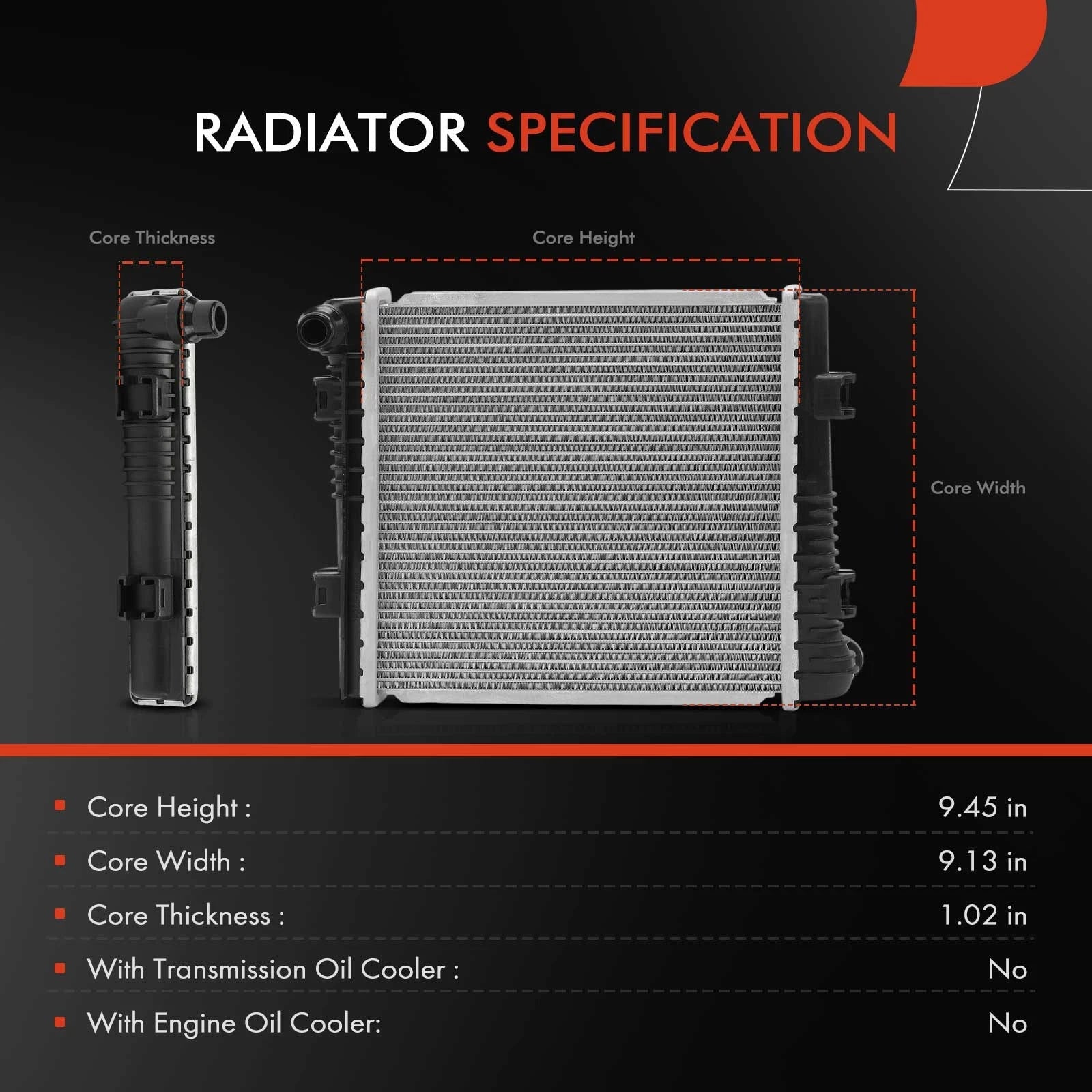 Radiator for Mercedes-Benz C63 AMG, C63 AMG S, GLE53 AMG, GLE580, GLE63 (2015–2023)
