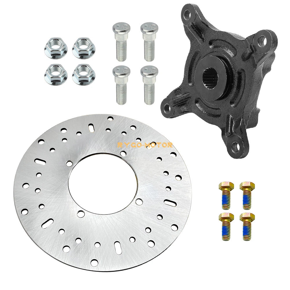 Front Wheel Hub & Brake Rotor w/Studs for Polaris Ranger 400 425 500 570 700 800 (2006–2019)