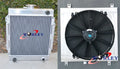 3 Row Aluminum Radiator & Fan & Red Hose for Datsun 1200 B110 (1970-1976)