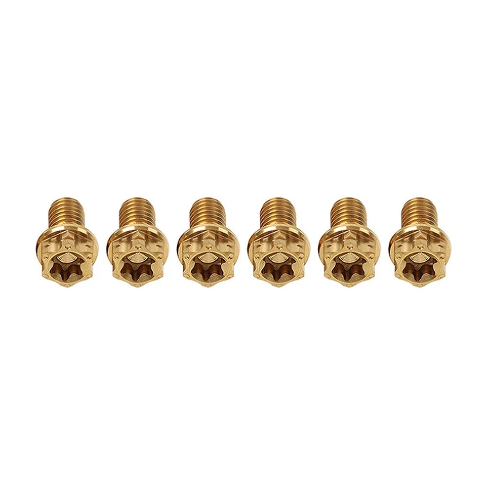 6pcs M10x20mm Titanium Torx Head Flange Screws for Motorcycle Bike