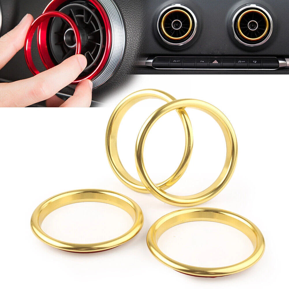 4X Stainless Steel Air Vent Outlet Ring Trims for Audi A3 8V (2012–2019)