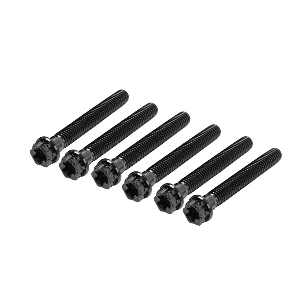 6pcs M6x55mm Titanium Torx Head Flange Screws for Motorcycle Bike