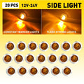 20X 3/4" LED Marker Strobe Light Yellow for F350 F450 F550