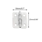 10pcs Mini Hinge for Jewelry Chest Dollhouse Wine Box (25x18mm) Silver