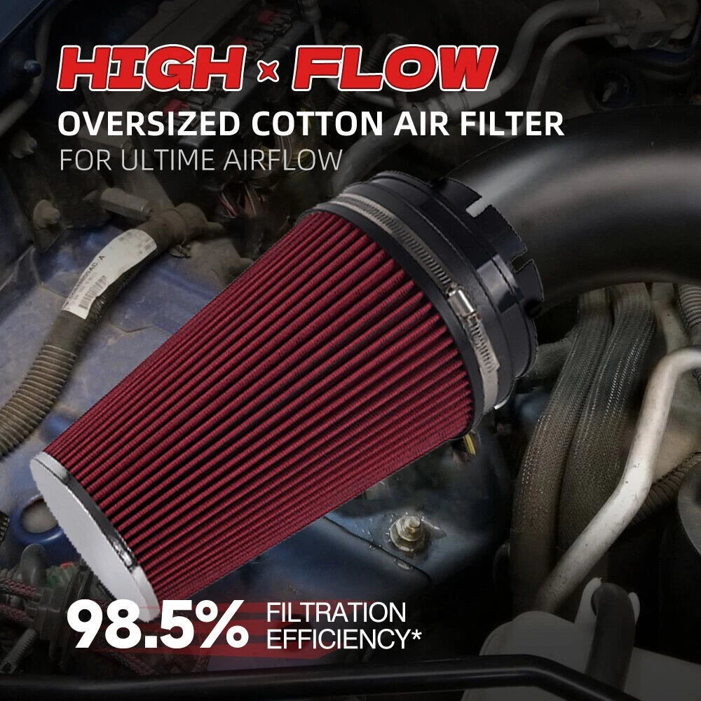 4" Red High Flow Inlet Cone Cold Air Intake Filter for Various Models
